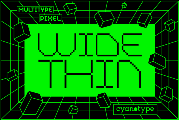 Enhance Your Brand with MultiType Pixel Wide Thin Font